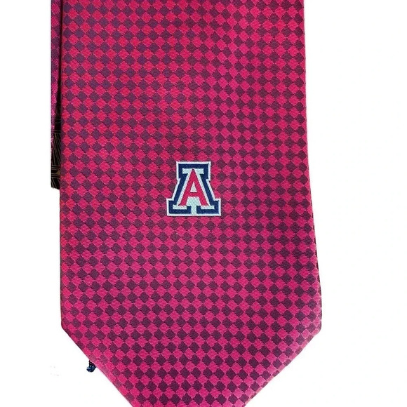 London 400 By Cambridge Apparel Baltimore Red Geometric Silk Blend Tie - Picture 5 of 5